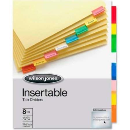 ACCO/WILSON JONES Wilson Jones Insertable Tab Indexes, 8.5"x11", 8 Tabs, Buff/Multicolor 54311